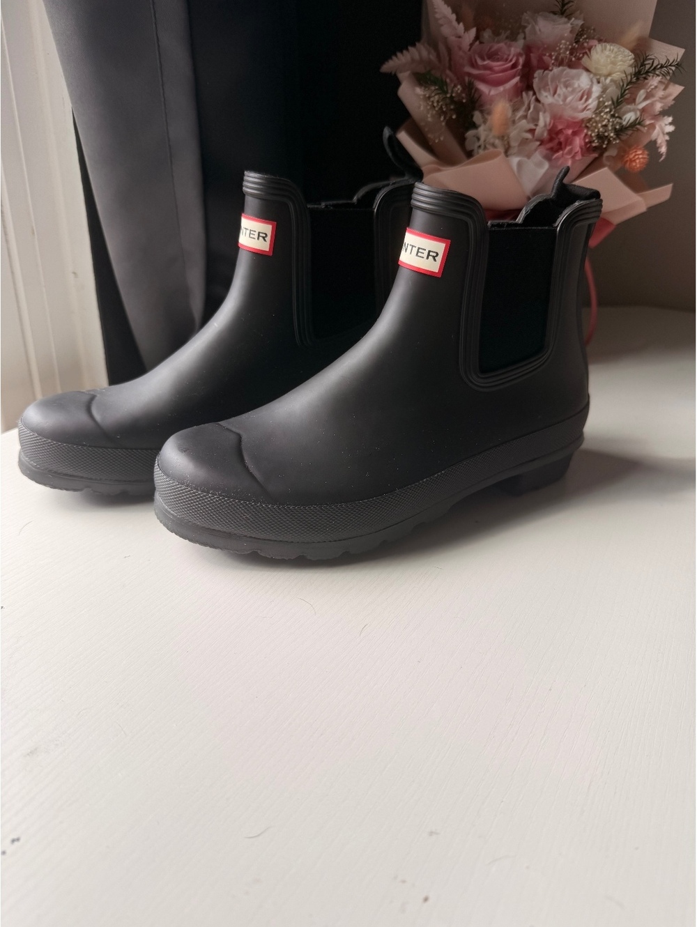 Hunter Original Chelsea Rain Boots Black Women’s Size 9 Waterproof Ankle Boots
